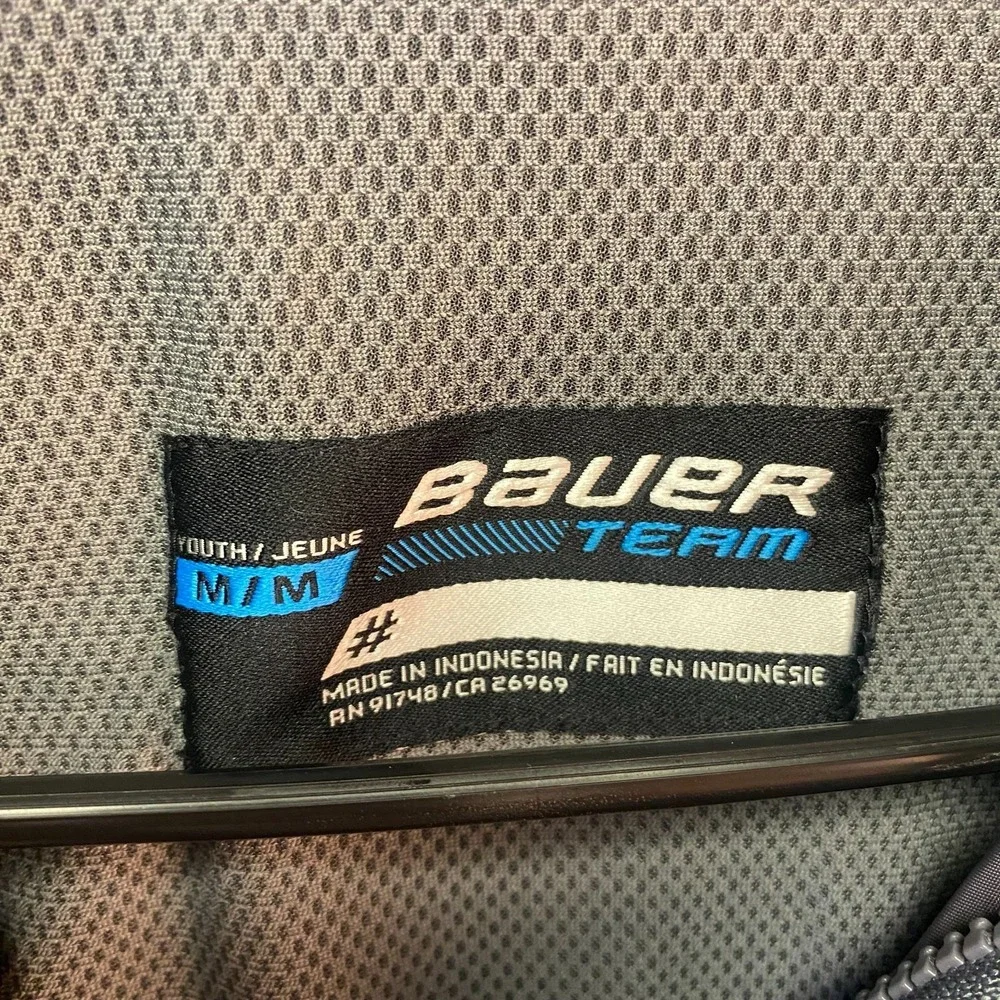 Bauer Team Youth Jacket Size M Blue Full Zip Hockey Warm Up